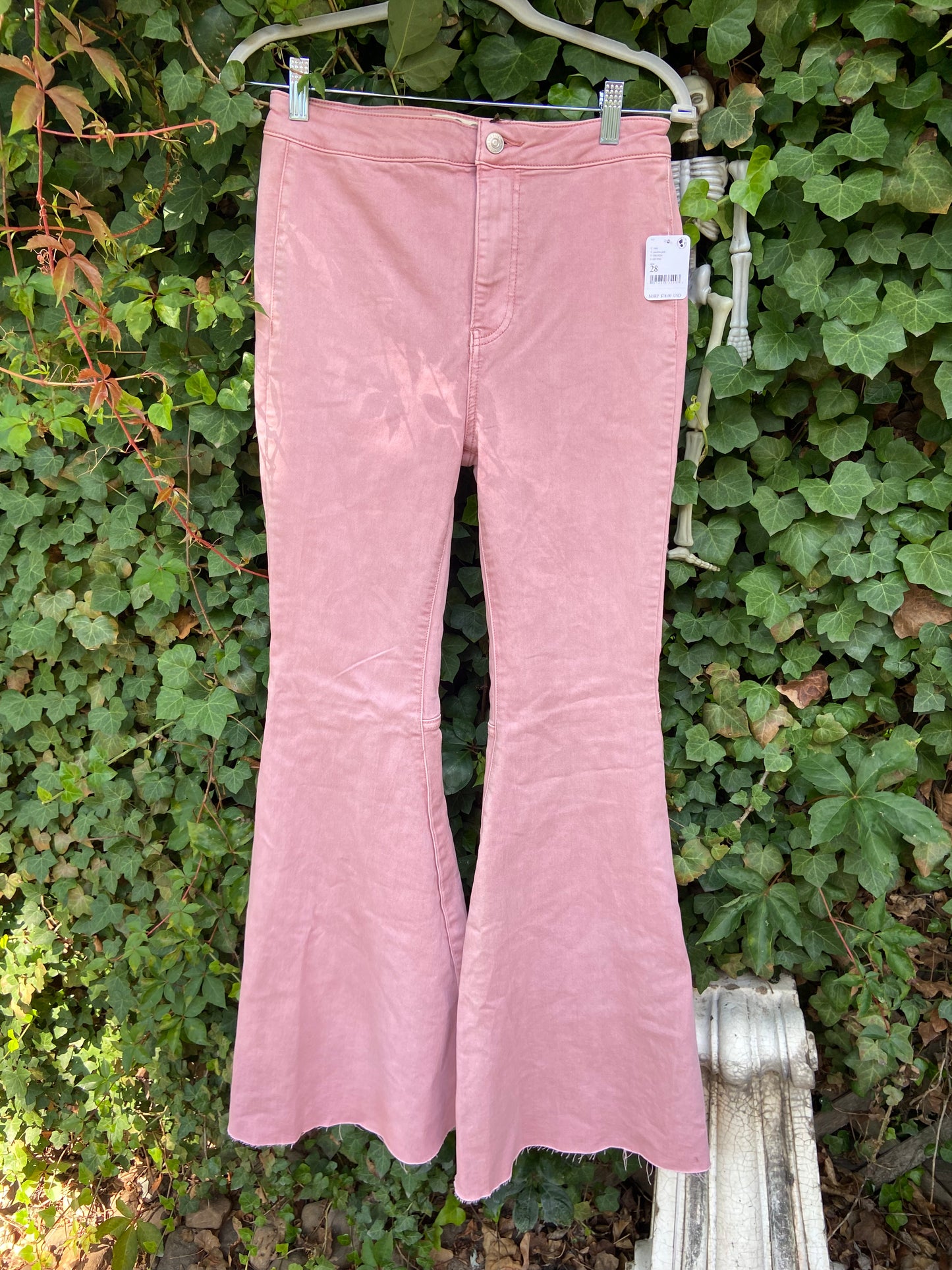 Pink Free People Bell Bottoms