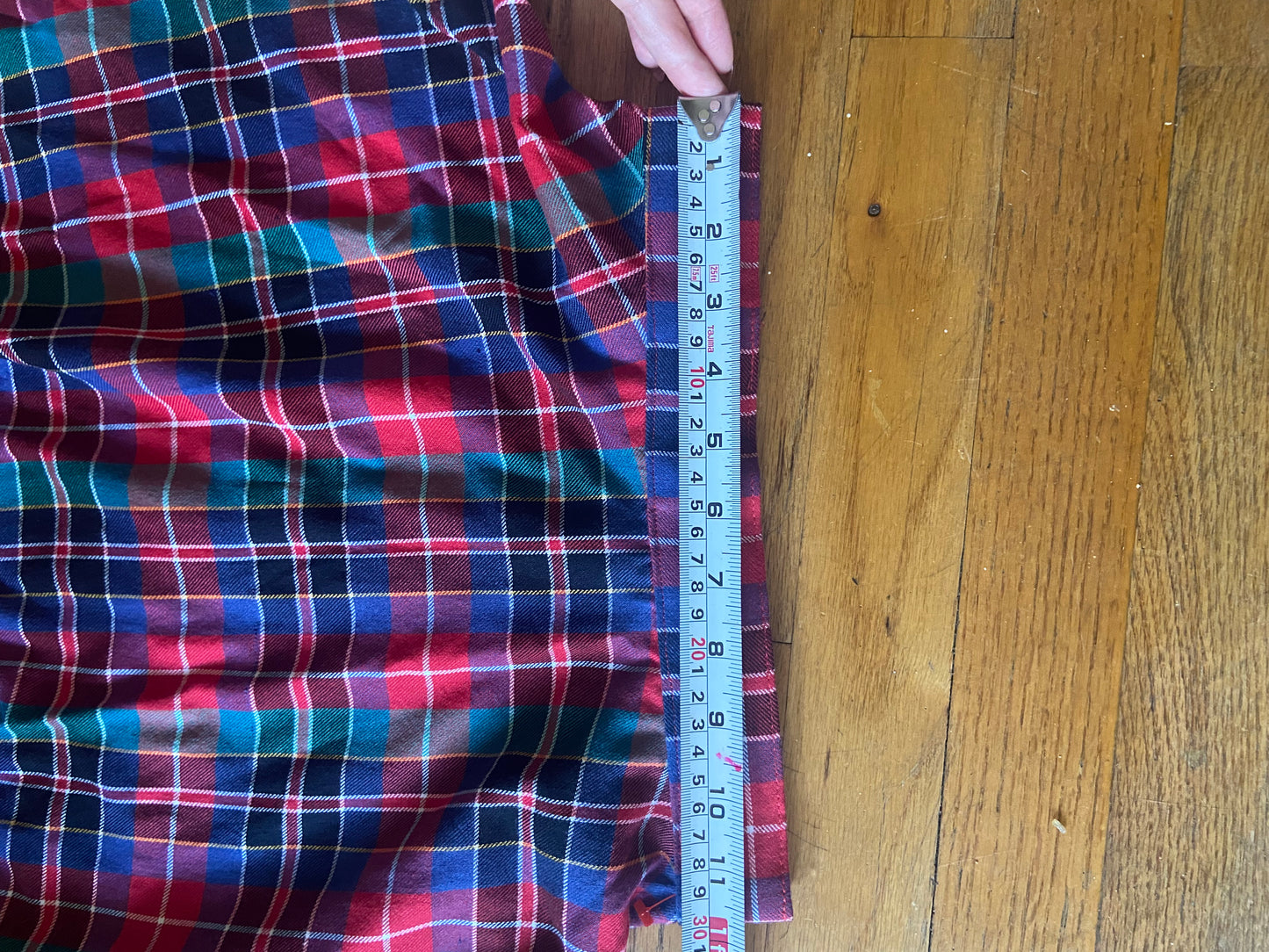 Handmade plaid mini skirt