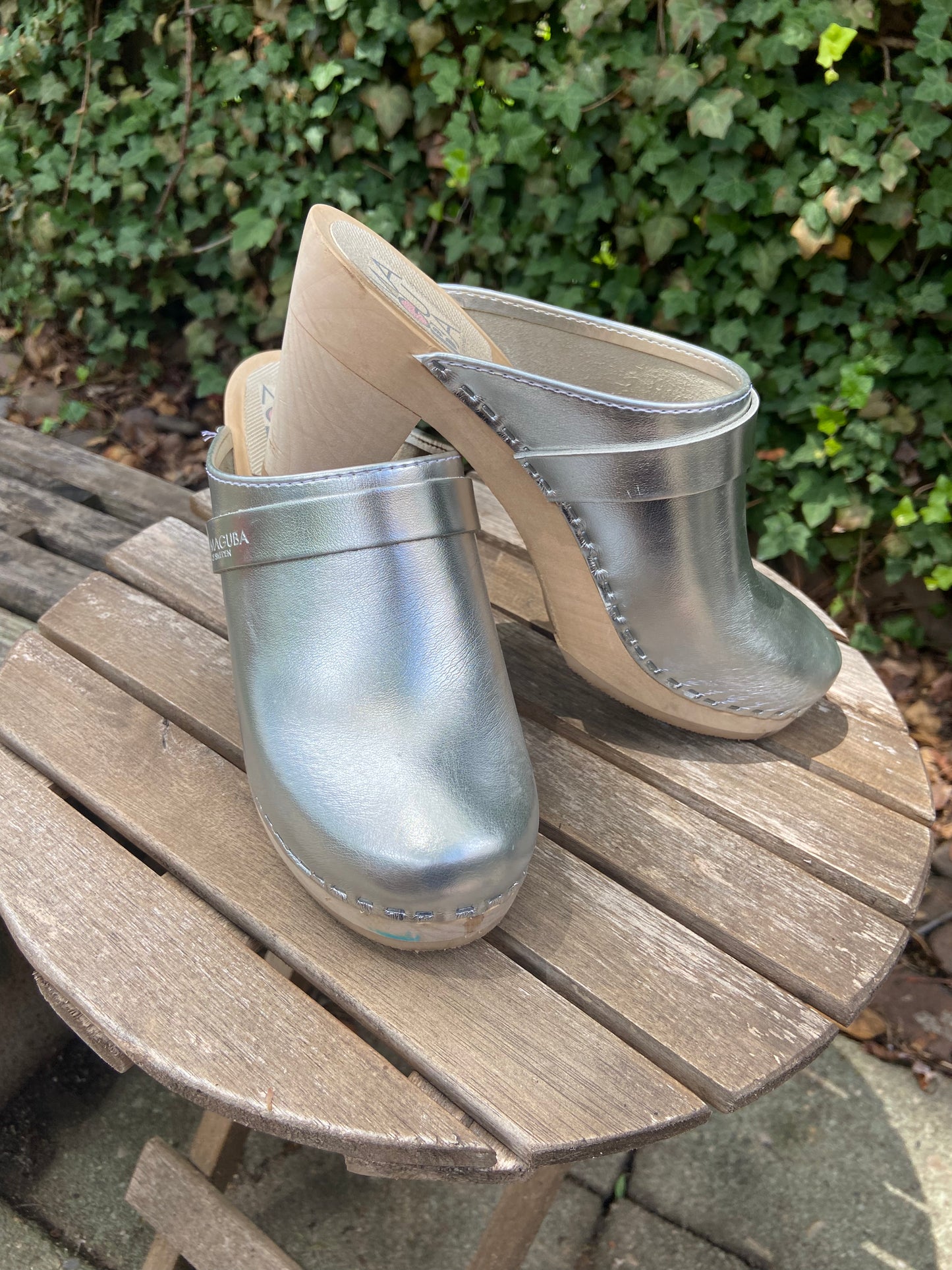 Silver Maguba Swedish Clogs