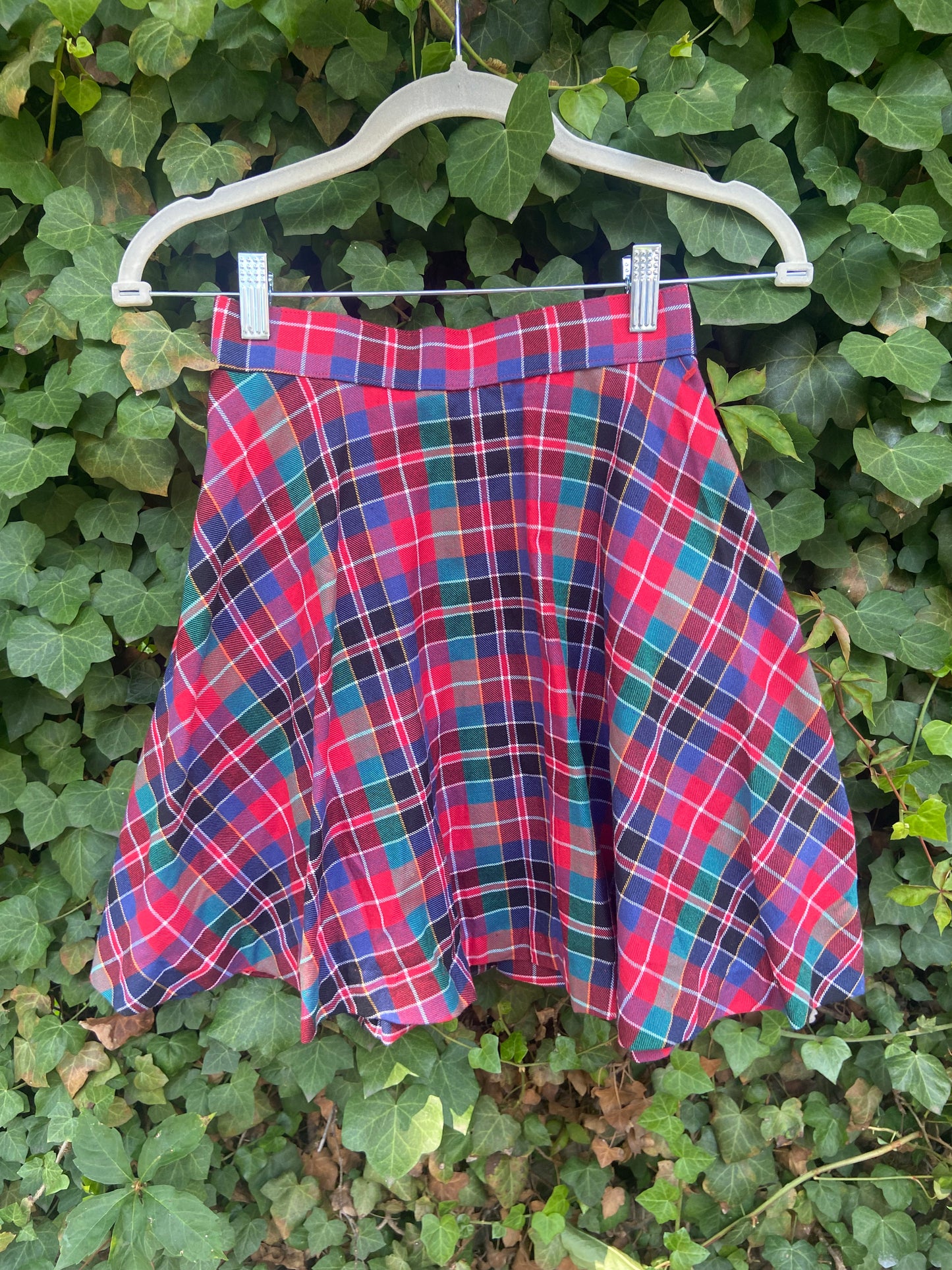 Handmade plaid mini skirt