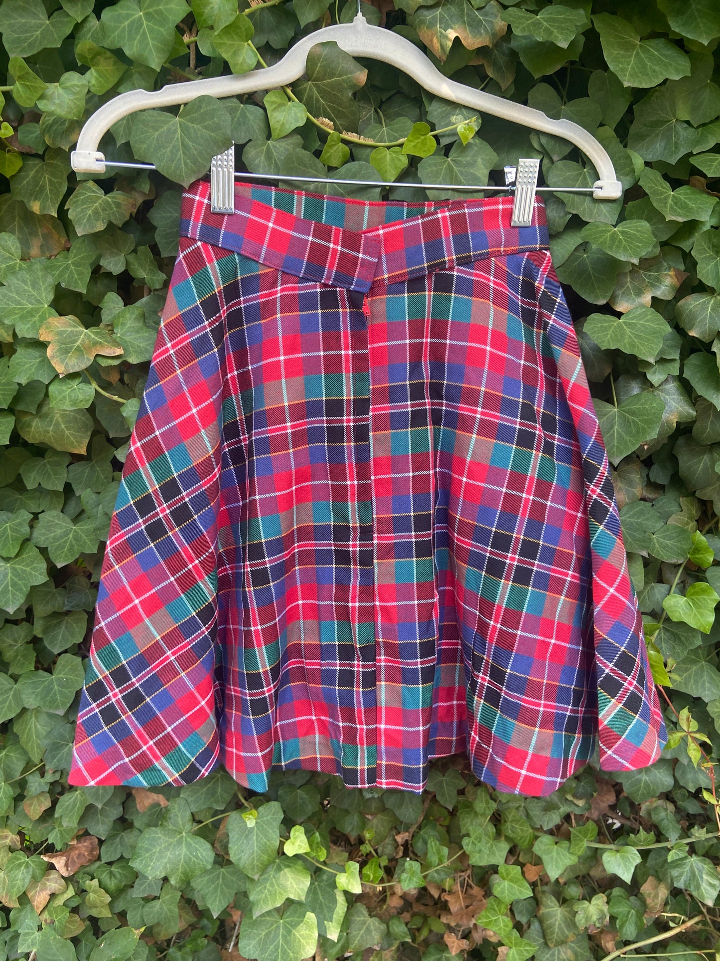 Handmade plaid mini skirt